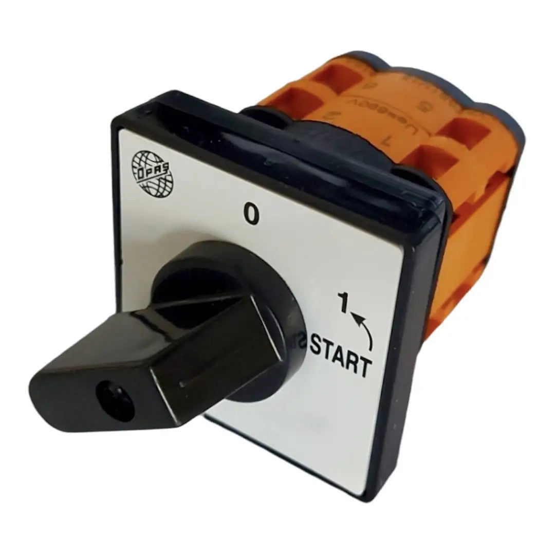 0-1-START rotary cam switch (OFF-ON-START) with spring, 1 or 3-poles 16-40A, YPT1S1 / YPT3S1, motor control switch