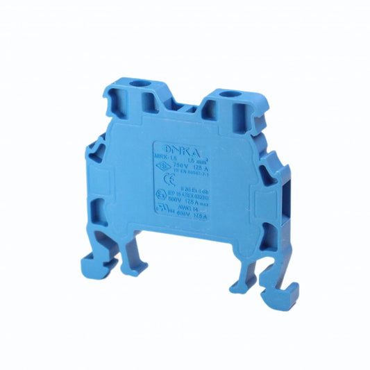 ONKA 1.5mm2 Screw Clamp type DIN rail terminal block, blue, 1010005