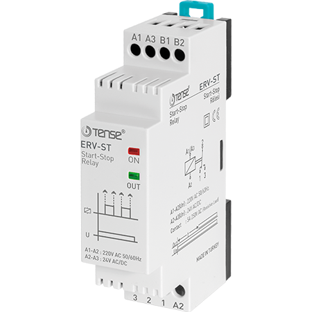 DIN rail Latching / Bi-stable / Start-Stop / Impulse / Step Relay , 24V AC/DC and 150V-260V AC, ERV-ST, TENSE