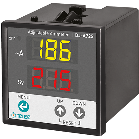 Digital 1 phase Panel Ammeter with Relay Output, High Low Current protection, X/5, 5/5....995/5 measurement range, TENSE