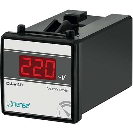 Digital 1 phase Panel Mount Voltmeter, 1% precision, 0V....500V AC, TENSE DJ-V48