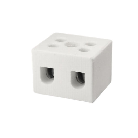 ONKA 0.75-1.5mm2 / 2-Way Steatite / Ceramic / Porcelain Connector - PORCELAIN TERMINAL BLOCK, 1070001