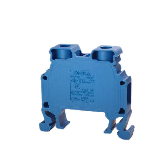 ONKA 10mm2 Screw Clamp type DIN rail terminal block, 2-wires, blue, 1010045