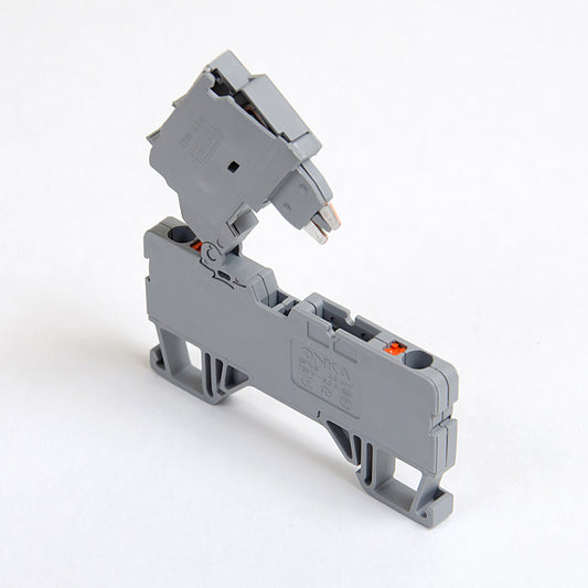ONKA 2.5mm2 Spring clamp connection terminal with fuse holder (fuse cartridge not included) grey, 1020223