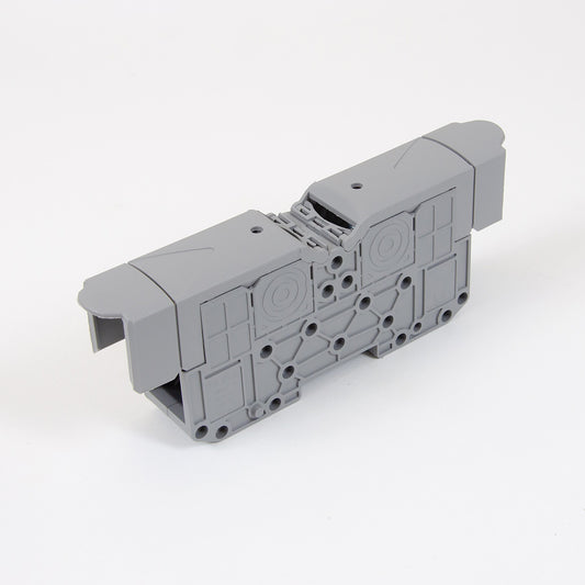 ONKA 70mm2 STUD terminal block for M8 cable lugs, DIN rail mount with protective cover, grey, 1030045