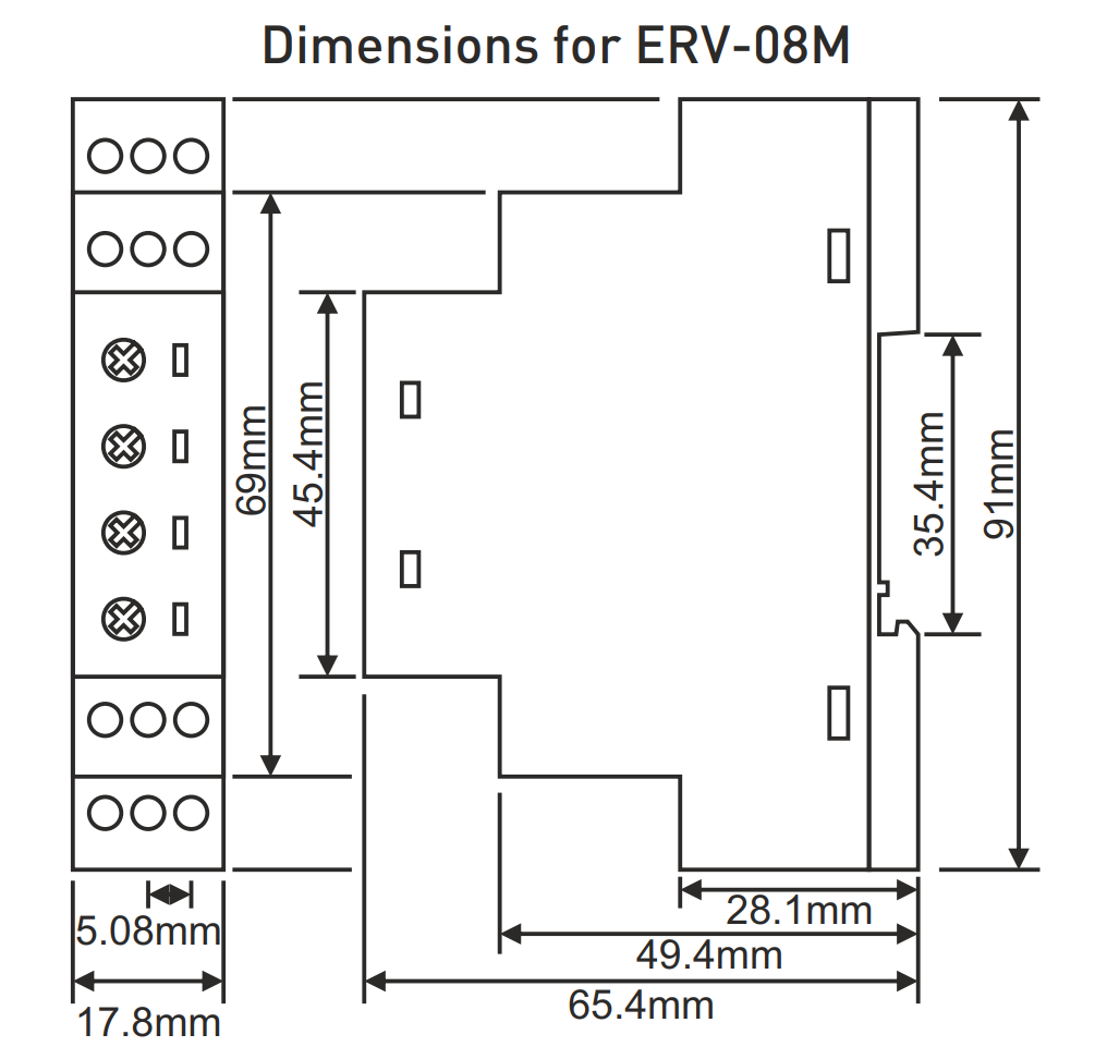 ON Delay, DIN Rail Mount Timer Relay, 12→240V AC/DC, NO-NC Output, SPDT, Single Function, ERV-08M, TENSE