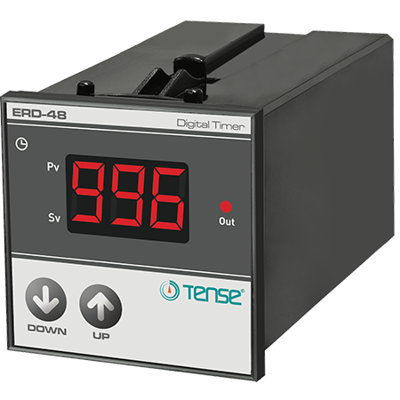 Panel Mount 2 Function Timer Relay - Asymmetric / Symmetric Cyclic Flasher + ON Delay Timer Relay, 100V-240VAC, DPDT, TENSE