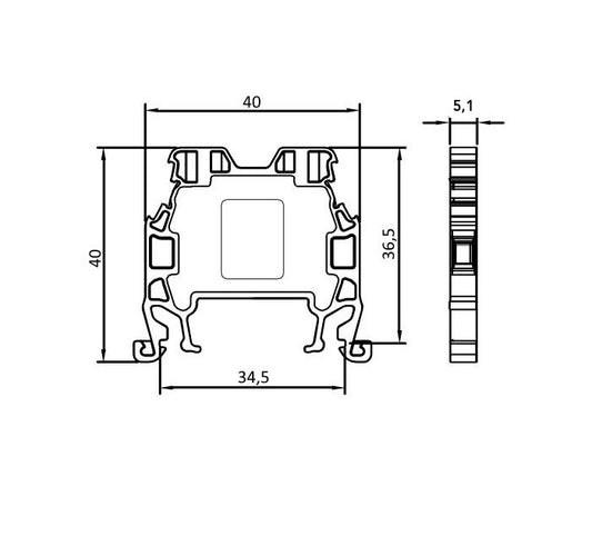 ONKA 1.5mm2 Screw Clamp type DIN rail terminal block, blue, 1010005