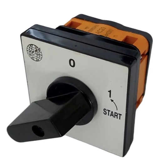 0-1-START rotary cam switch (OFF-ON-START) with spring, 1 or 3-poles 16-40A, YPT1S1 / YPT3S1, motor control switch
