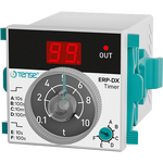 1/16 DIN Digital ON Delay Timer Relay, 160→240V 50/60Hz + 24V AC/DC, NO+NC Output, SPDT, Single Function, ERP-DX, TENSE