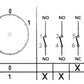 2NO + 2NC, Selector Rotary Cam switch 0-1 , 4 poles, 16A 25A 32A 40A 50A 63A 80A , YAK22 , OPAŞ wiring