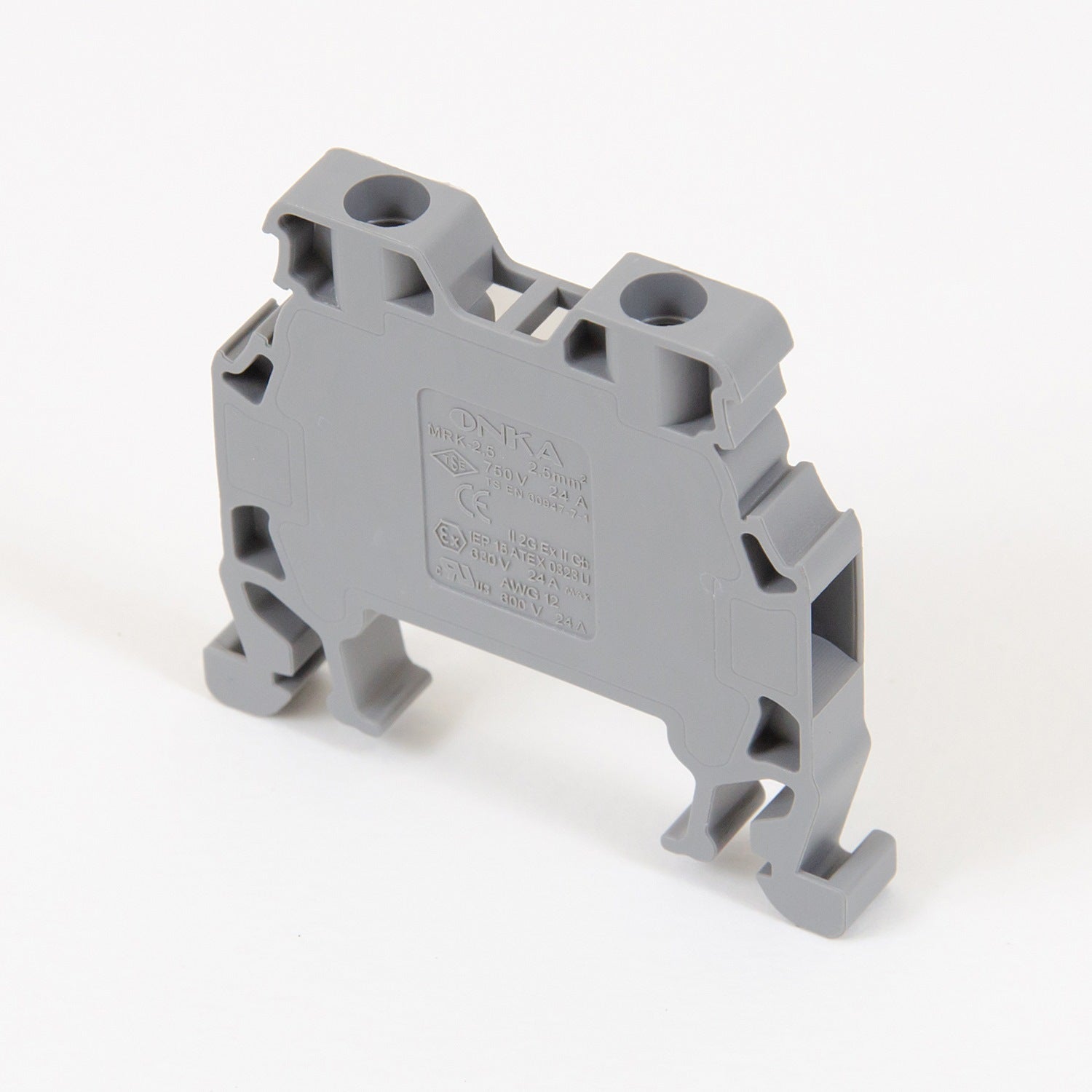 ONKA 2,5mm2 Screw Clamp type DIN rail terminal block, grey, 1010012
