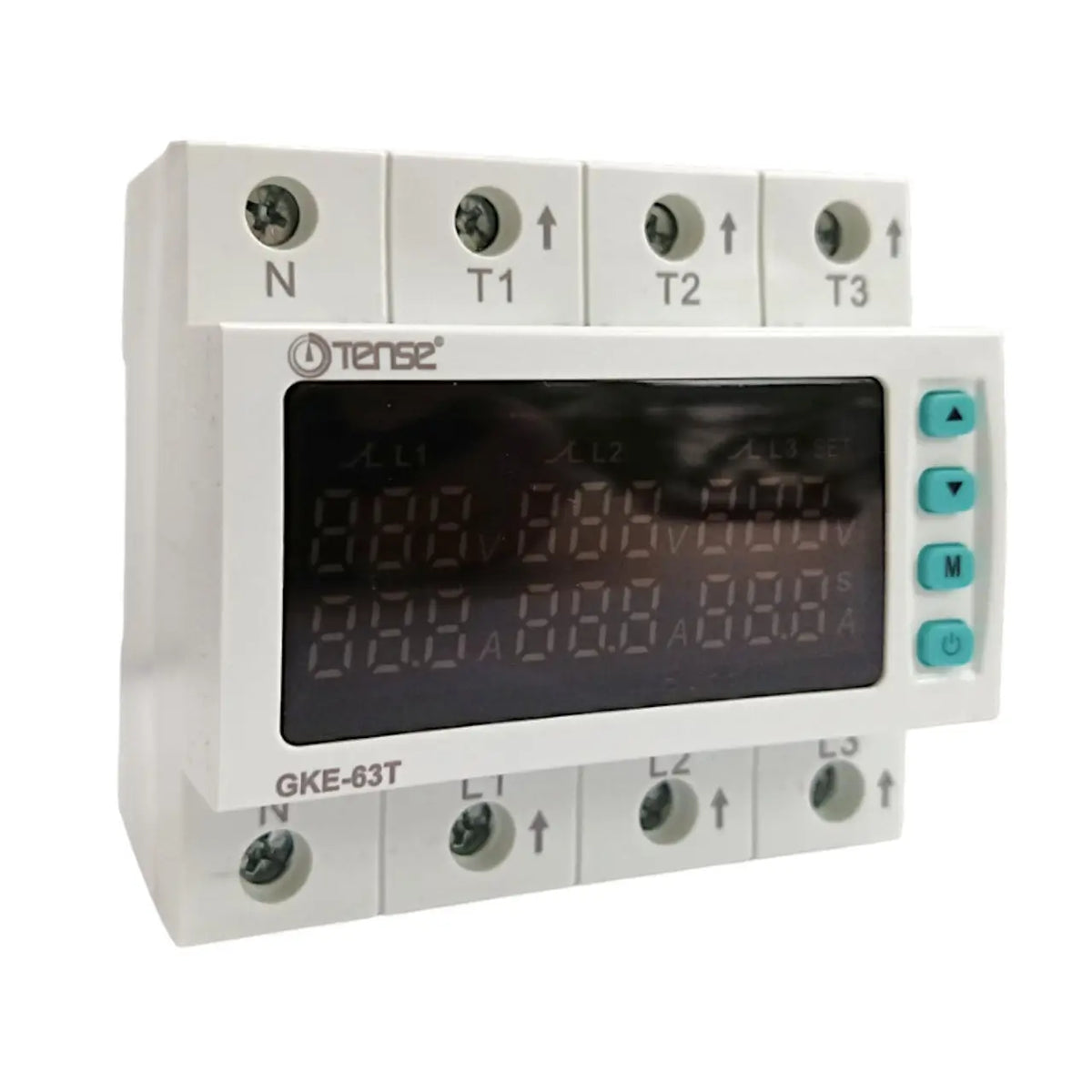 3 Phase Under / Over Voltage Current Monitoring Relay With Phase Fail / Sequence Control, DIN Rail Mount, up to 63A