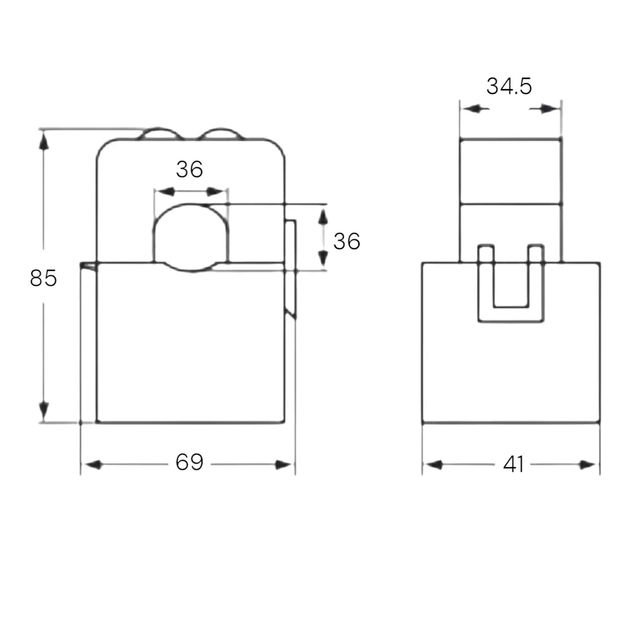 150/5A CT Split-Core Current transformer - ONKA, Cl 3, 2.5VA, 36 mm bore MSK361505 / BR-80011951