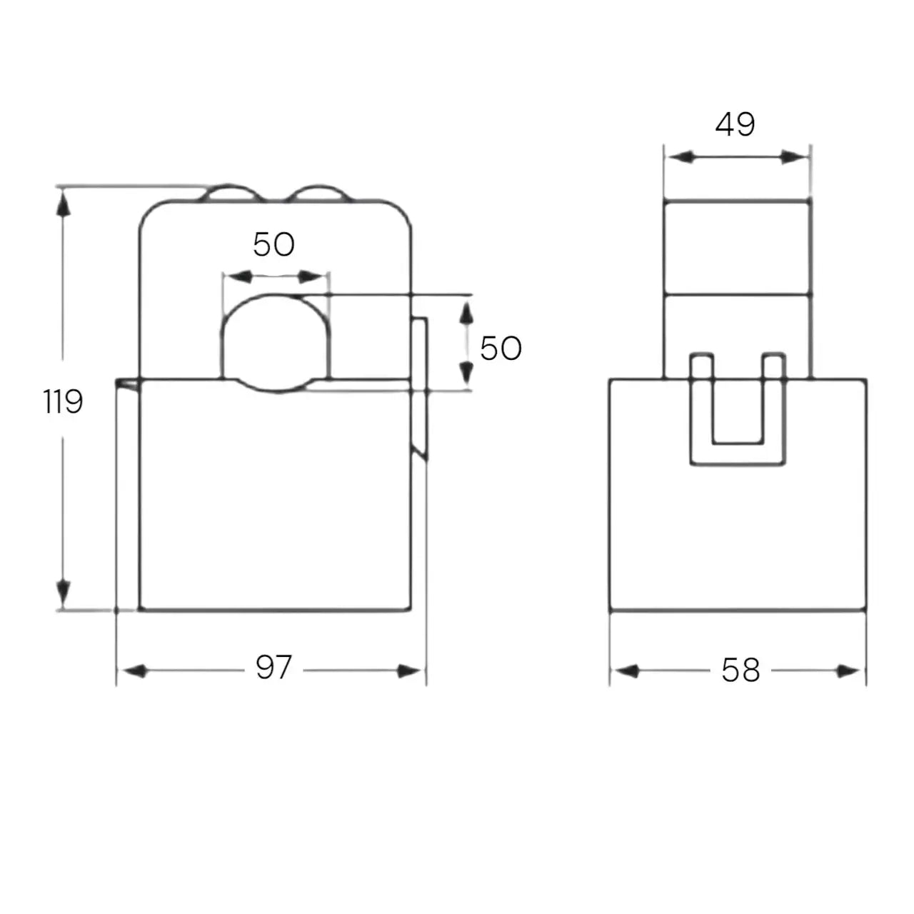 300/5A CT Split-Core Current transformer - ONKA, Cl 1, 2.5VA, 50 mm bore, MSK503005 / BR-80011954