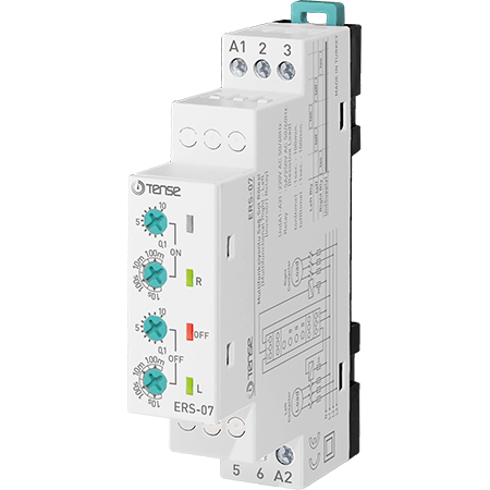 Asymmetric / Symmetric Cyclic Right-Left / Up-Down / Forward-Backward / Inversor Timer Relay, DPDT,  ERS-07, TENSE
