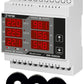 3 Phase digital multifunctional DIN rail mount meter, Current/Voltage/Frequency, 6xLED displays, connection X/5 or 100A or 250A, TENSE