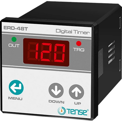 ERD-48T Digital One Shot ON-Delay OFF-Delay (Impulse) Timer Relay With Trigger input, Panel mount, SPDT, NO+NC, LED Display, TENSE