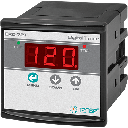 Digital One Shot ON-Delay OFF-Delay (Impulse) Timer Relay With Trigger input, Panel mount, SPDT, NO+NC, LED Display, TENSE
