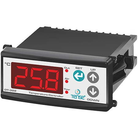 Heating-Cooling Digital Thermostat / Temperature controller, 0.1 °C resolution, ON-OFF, panel mounted,  -19.9 °C - +99.9 °C, 2 relay outputs NO+NC