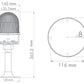 Heavy Duty Metal Die-Cast Strobe Power 5xLED Light Beacon With Protective Metal Cage , 85-250V AC/DC dimensions