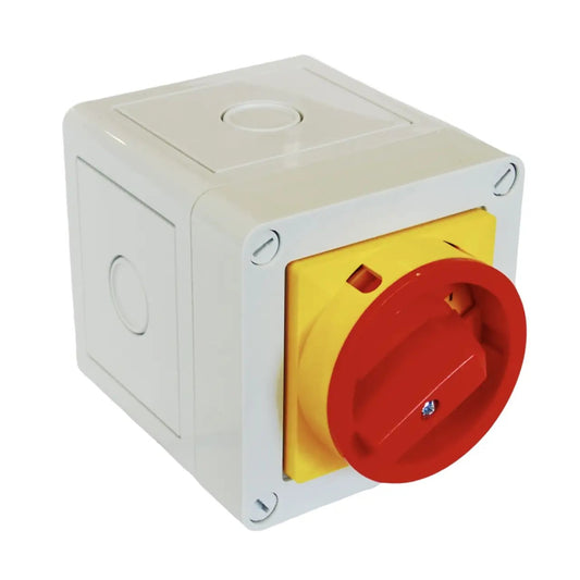IP65, 2 Position Lockable Rotary Cam Lockable Switch with plastic enclosure box OFF-ON / 0-1, 3 poles, YKK301, OPAŞ