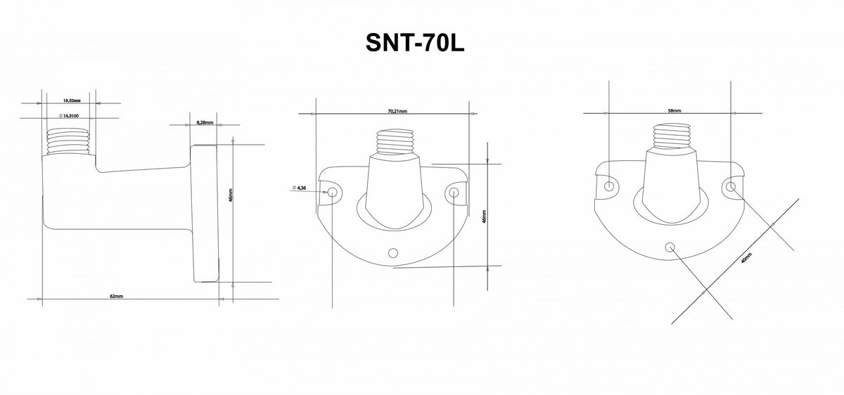 L-shape ABS mounting bracket / mounting angle / wall bracket for beacons, light towers, stack lights