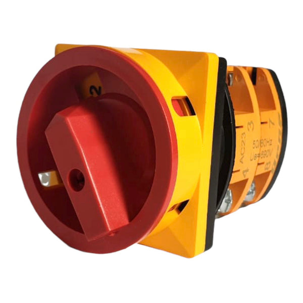 Lockable 3 Position Changeover Rotary Cam Selector Control Switch 1-0-2, 1-2-3-4 poles, 16A 25A 32A 40A 50A 63A 80A 100A 115A 125A 160A 200A