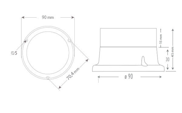 Mini LED RGB Signal beacon Steady, Flashing, Strobe light, buzzer with 16 tones, IP65, 12-24 V DC, ø70mm , SNT-M74