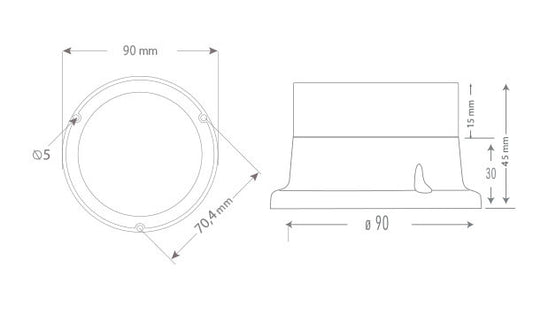Mini LED RGB Signal beacon Steady, Flashing, Strobe light, buzzer with 16 tones, IP65, 12-24 V DC, ø70mm , SNT-M74