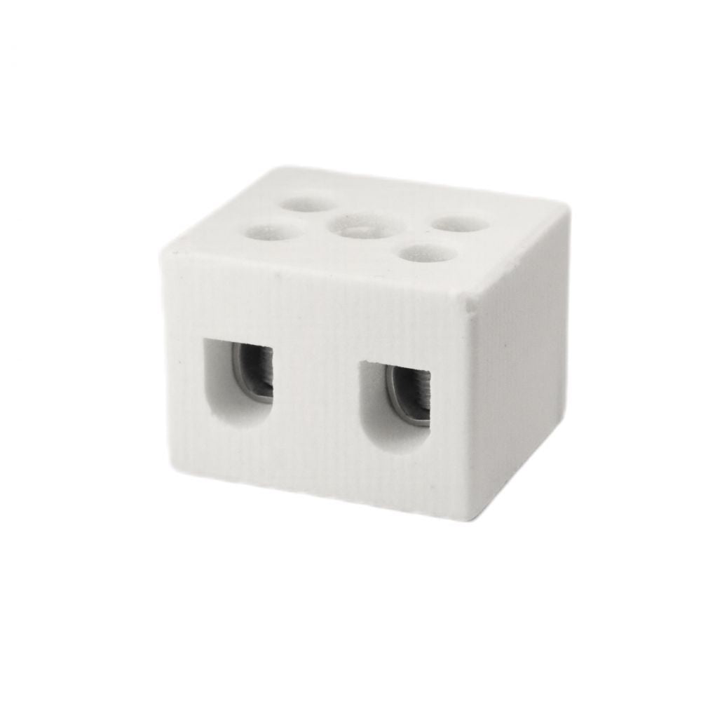 ONKA 0.75-1.5mm2 / 2-Way Steatite / Ceramic / Porcelain Connector - PORCELAIN TERMINAL BLOCK, 1070001