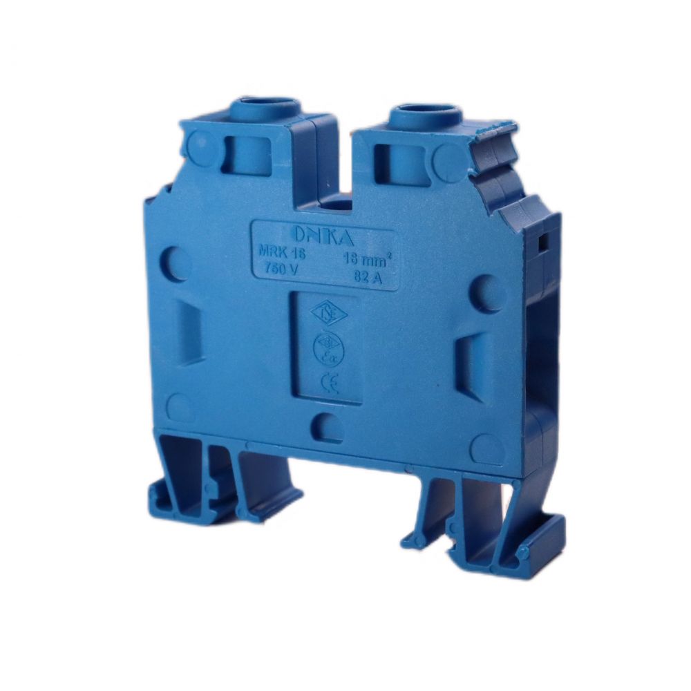 ONKA 16mm2 Screw Clamp type DIN rail terminal block,  blue, 1010055