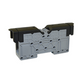 ONKA 240mm2 STUD terminal for M12 cable lugs, DIN rail mount with protective cover, black, BR-1030118