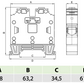 8c3ad6ONKA 35mm2 Screw Clamp type DIN rail terminal block, blue