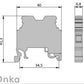 ONKA 4mm2 Earth - PE screw clamp green / yellow DIN rail terminal, 1010220