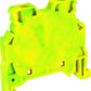 ONKA 6mm2 PE / Earth screw clamp green / yellow DIN rail terminal, 1010541