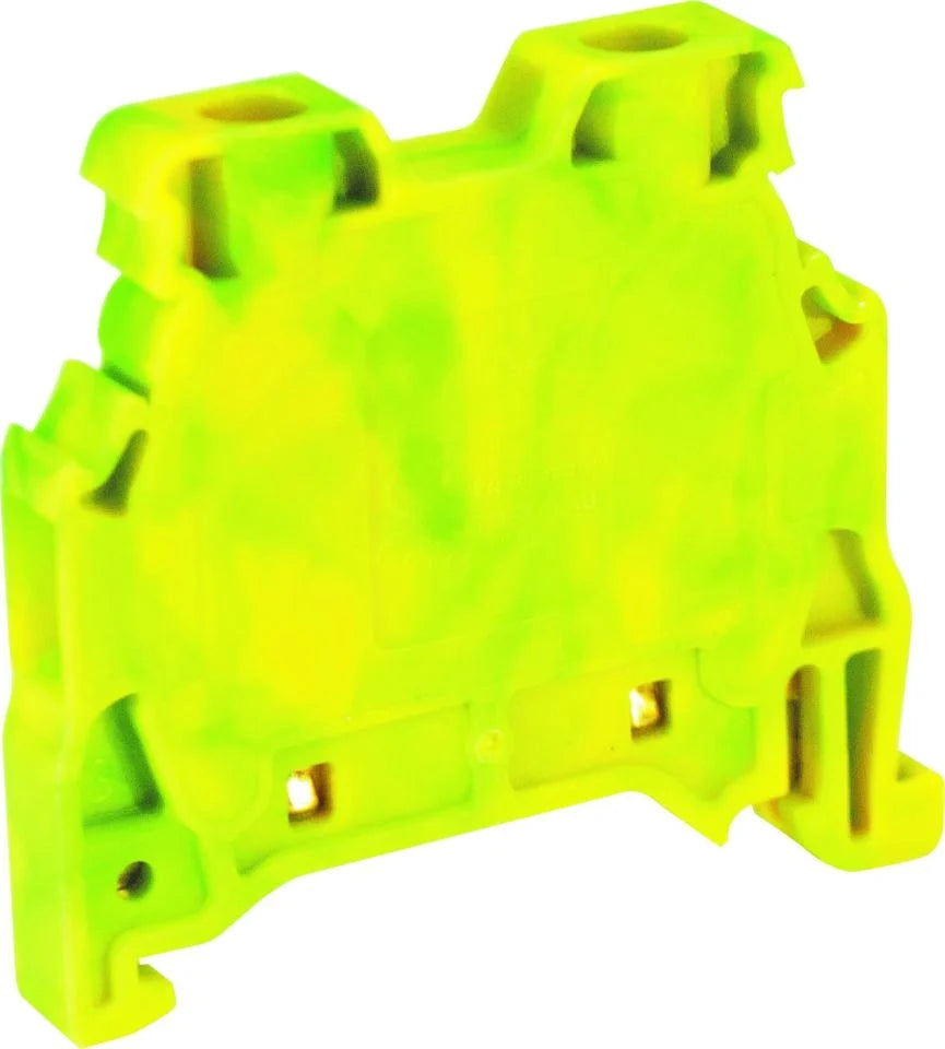 ONKA 6mm2 PE / Earth screw clamp green / yellow DIN rail terminal, 1010541
