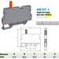 ONKA 6mm2 Screw Clamp terminal block with test terminal, DIN rail mount, 2-wires grey, 1010213