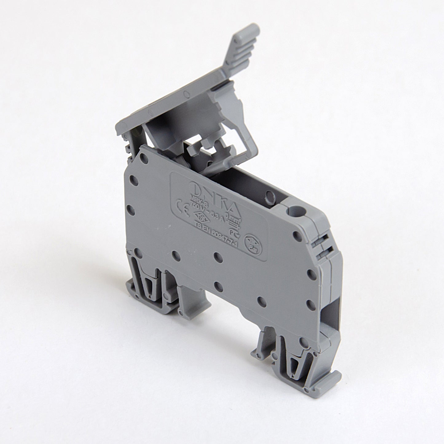 ONKA 6mm2 Screw clamp connection terminal with fuse holder  (fuse cartridge not included) grey, 1010241