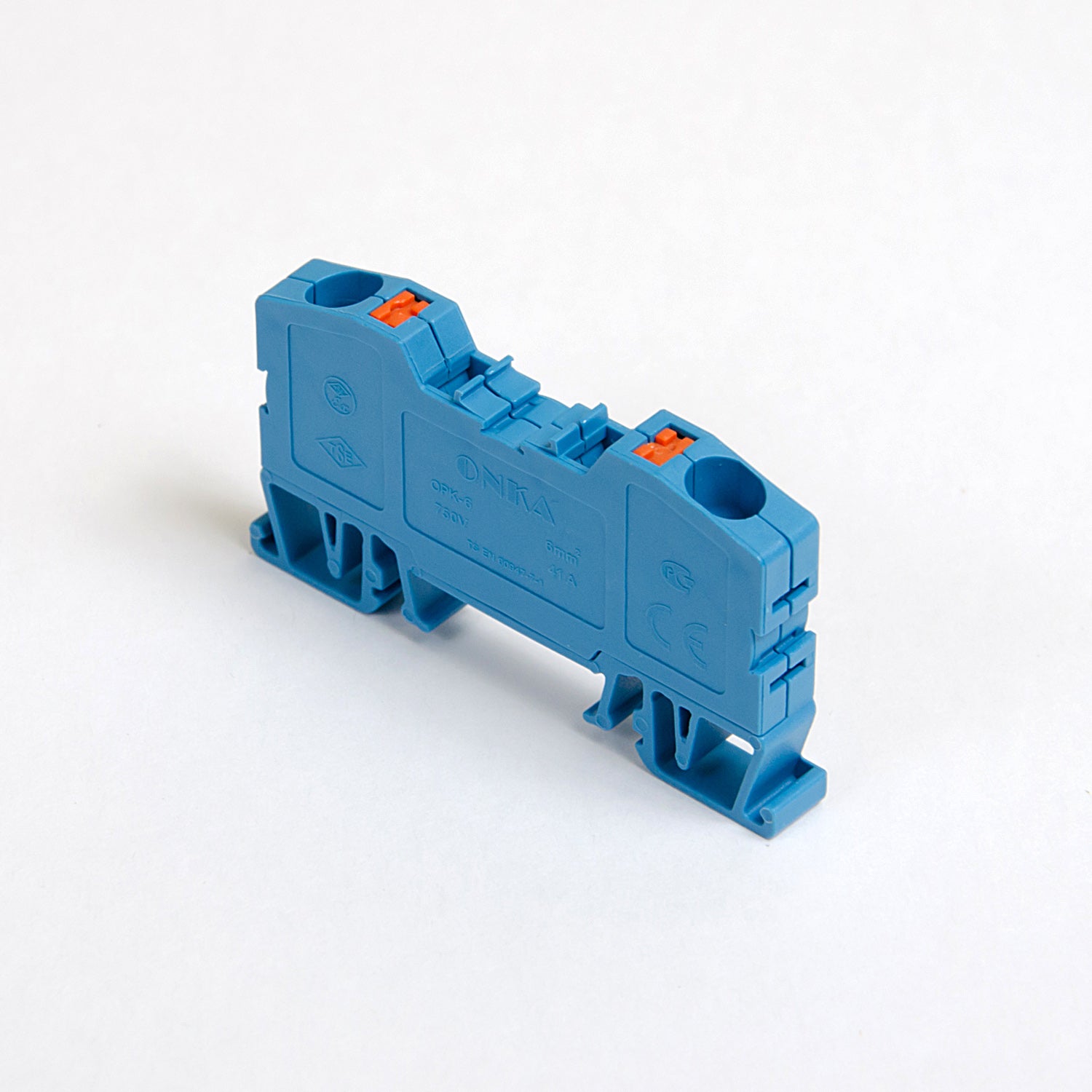 ONKA 6mm2 Spring Clamp / push-in type DIN rail terminal, DIN rail, 2-w ...