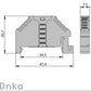ONKA End clamp universal bracket for Spring (Push-in) and Screw terminal block, grey , 1060002