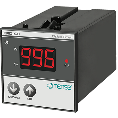 Panel Mount 2 Function Timer Relay - Asymmetric / Symmetric Cyclic Flasher + ON Delay Timer Relay, 100V-240VAC, DPDT, TENSE