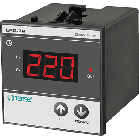 Panel Mount 2 Function Timer Relay - Asymmetric / Symmetric Cyclic Flasher + ON Delay Timer Relay, 100V-240VAC, DPDT, TENSE