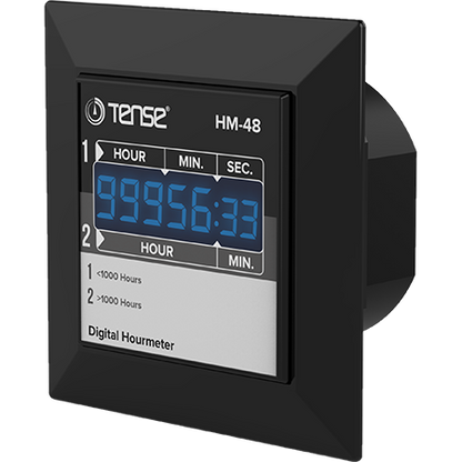 Panel Mount Digital Hour Meter, 7 Digit, up to 99999 h 59 min, 24V AC/DC, 160V - 240VAC, HM-48D (With Reset)/HM-48, TENSE