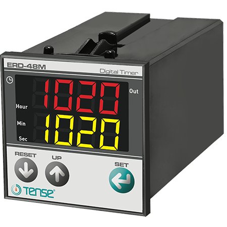 Panel Mount Multifunction Timer Relay, 100V-240V AC, DPDT, START / RESET / GATE Inputs, TENSE