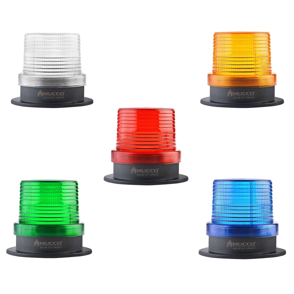 12-24V AC/DC Green Blue Yellow / Amber Universal LED beacon warning light with buzzer / sounder, ø90mm, IP65