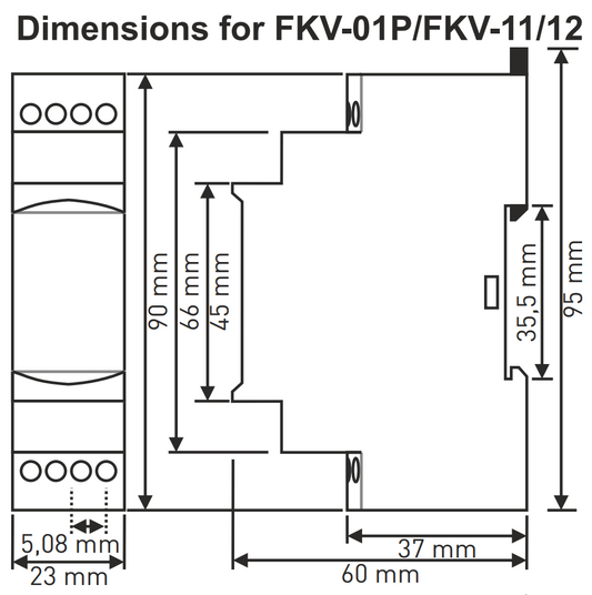 Compact And Simple Phase Failure, Asymmetry Monitoring Relay, 3 Phase Sequence Relay, DIN rail mount, SPDT, FKV-11, TENSE