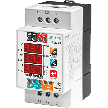 Simple and Compact DIN rail Mount Controller for Submersible 3 phase Pump , for deep well and tank water levels, TDK-30, TENSE