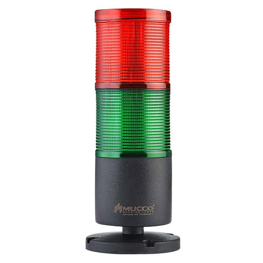 Stack Light / Signal tower double layer 2 LED lights -  RED + GREEN with buzzer,  IP65, SNT-7022 / SNT-7013