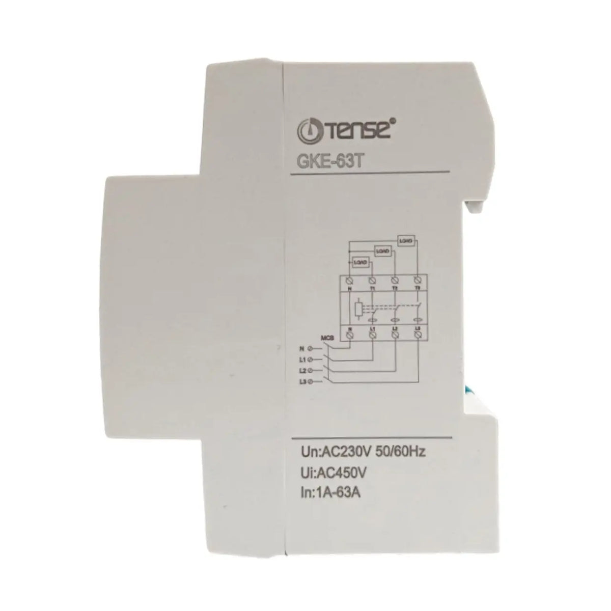3 Phase Under / Over Voltage Current Monitoring Relay With Phase Fail / Sequence Control, DIN Rail Mount, up to 63A